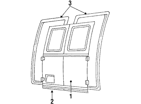 1991 Ford E-150 Econoline Door & Components Diagram 2 - Thumbnail