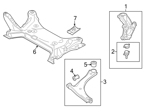 2024 Ford E-Transit Front Suspension Components Diagram