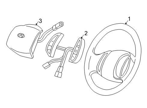 2000 Ford F-350 Super Duty Steering Wheel & Trim Diagram