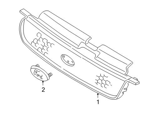2004 Ford Escape Grille Panel Diagram