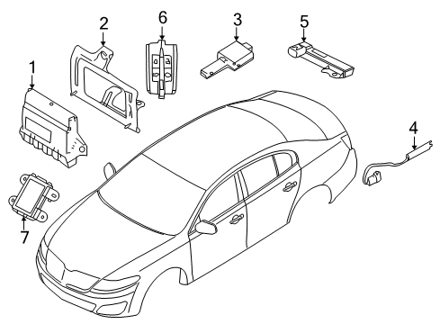 2013 Lincoln MKS Anti-Theft Components Diagram