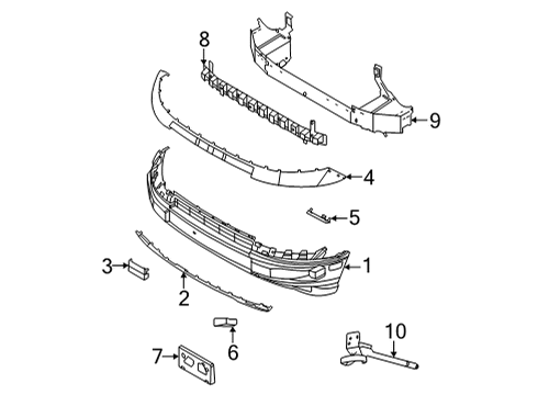 2024 Ford Bronco Sport Bumper & Components - Front Diagram
