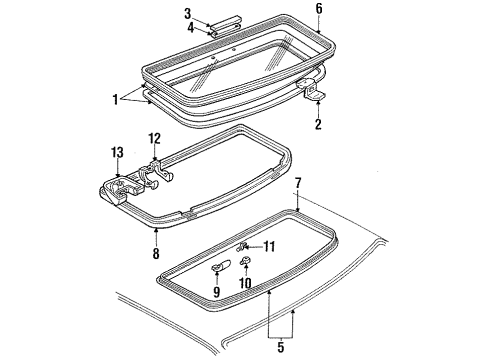 1993 Ford Mustang Sunroof Diagram 2 - Thumbnail