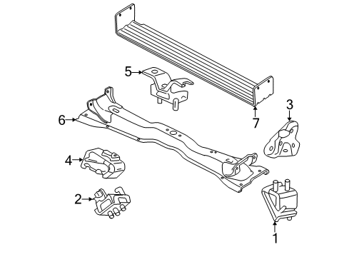2007 Ford Explorer Engine & Trans Mounting Diagram