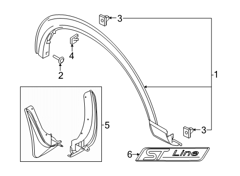 2024 Ford Explorer Exterior Trim - Fender Diagram