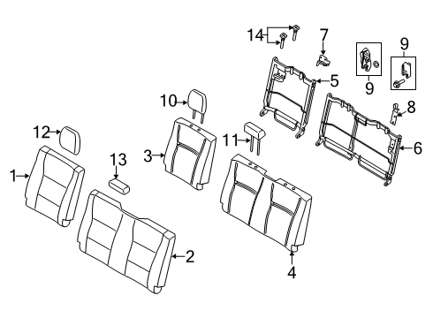 2022 Ford F-250 Super Duty Rear Seat Components Diagram 5 - Thumbnail