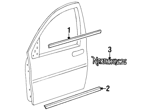 1998 Ford Windstar Exterior Trim - Front Door Diagram