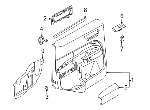 2025 Ford Maverick Interior Trim - Rear Door Diagram