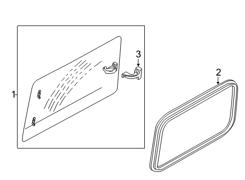 2011 Ford Transit Connect Glass - Side Panel Diagram