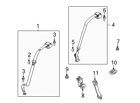 2014 Ford Special Service Police Sedan Rear Seat Belts Diagram