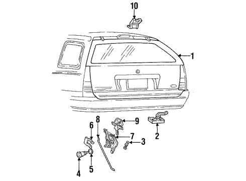 1992 Ford Taurus Gate & Hardware Diagram