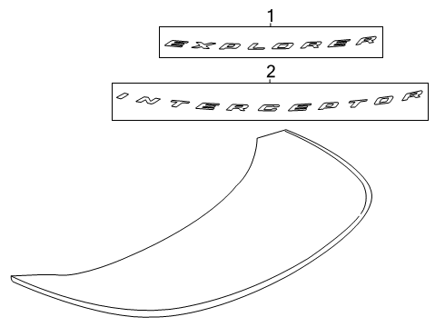 2024 Ford Explorer Exterior Trim - Hood Diagram