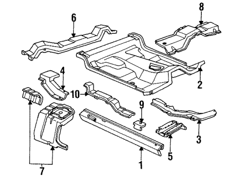 1997 Ford Ranger Crossmember Extension, Rear Driver Side Diagram for F2TZ10107A95A