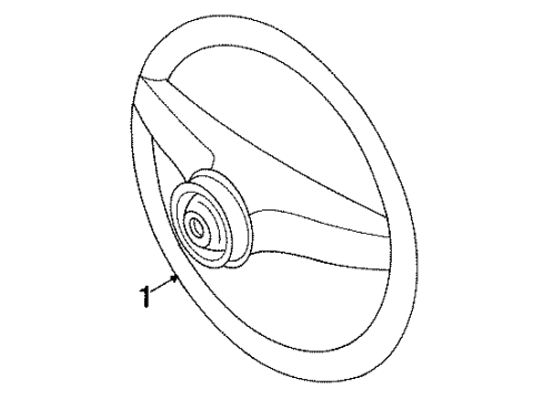 1990 Ford F-350 Steering Wheel & Trim Diagram