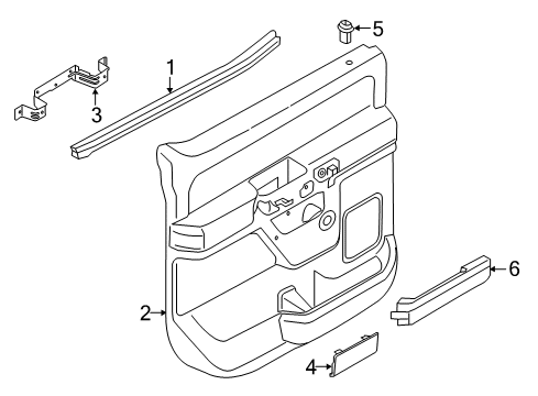 2022 Ford F-350 Super Duty Interior Trim - Rear Door Diagram 2 - Thumbnail