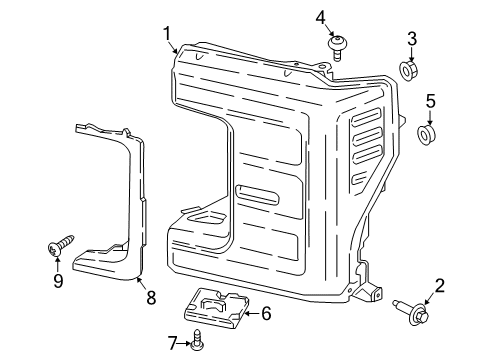 2017 Ford F-250 Super Duty Headlamp Components Diagram 2 - Thumbnail