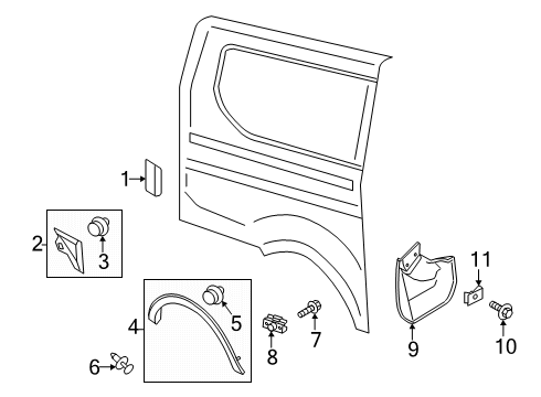 2024 Ford Transit-350 HD Exterior Trim - Side Panel Diagram 7 - Thumbnail