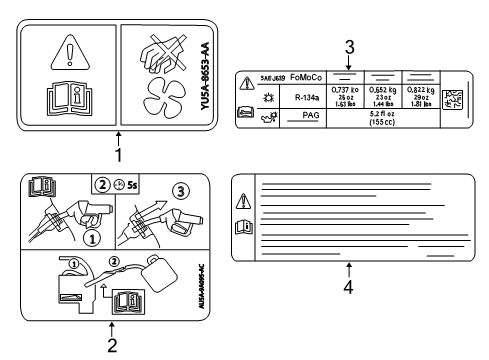 2014 Ford Special Service Police Sedan Information Labels Diagram