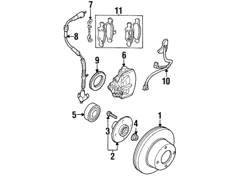 2002 Mercury Cougar ABS Sensor Diagram for F7RZ-2C204-AB