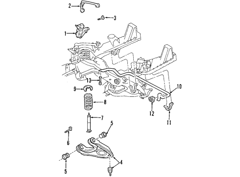 1998 Ford F-250 Lower Control Arm - Front Diagram 2 - Thumbnail