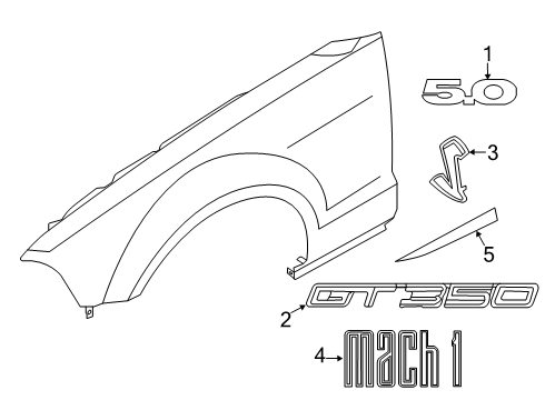 2016 Ford Mustang Exterior Trim - Fender Diagram
