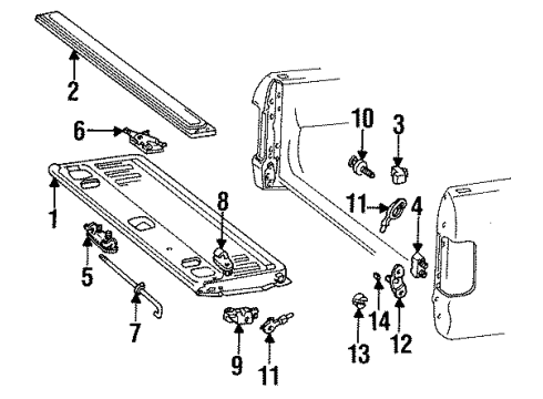 1992 Ford F-150 Tail Gate Diagram 2 - Thumbnail
