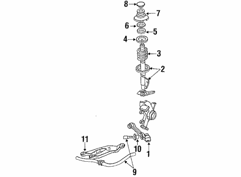 1987 Ford Tempo Front Suspension Components Diagram 2 - Thumbnail