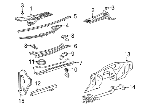 1999 Ford F-250 Cab Cowl Diagram