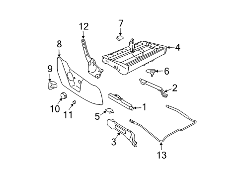 2003 Ford Expedition Seat Track, Front Passenger Side Diagram for F65Z-1561704-DA