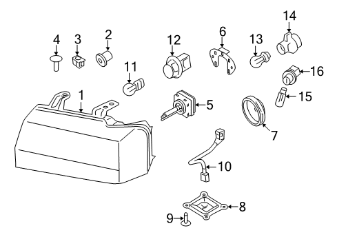 2007 Lincoln Navigator Headlamp Components Diagram