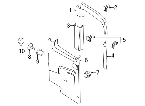 2025 Ford Transit-350 HD Interior Trim - Back Door Diagram 4 - Thumbnail
