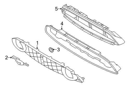2013 Ford Mustang Grille & Components Diagram 5 - Thumbnail