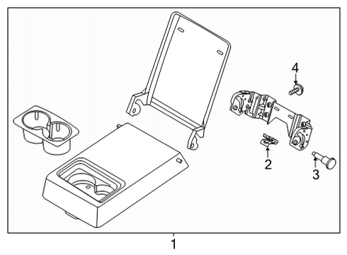 2024 Ford Mustang Mach-E Center Armrest Rear Diagram