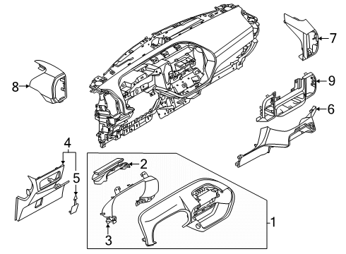 2025 Ford Bronco Sport Instrument Panel Components Diagram