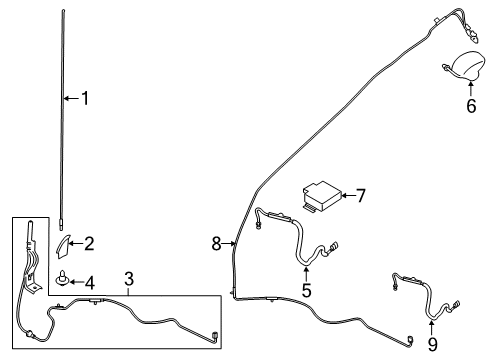 2016 Ford F-150 Antenna Cable Diagram for GL3Z-18812-AA