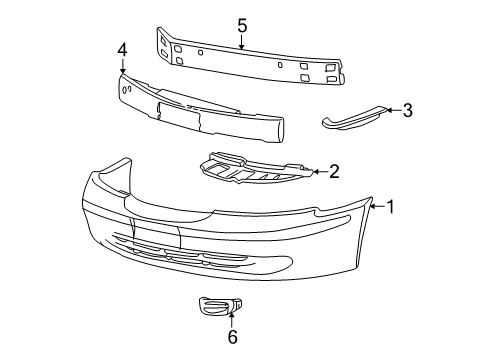 2000 Mercury Sable Bumper & Components - Front Diagram