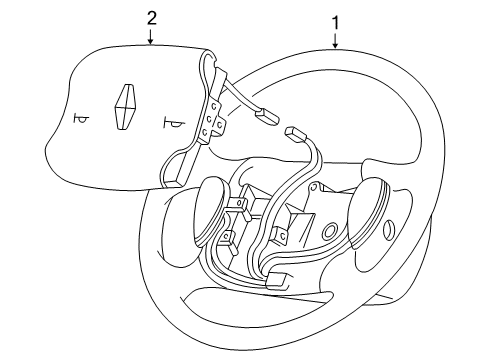 2002 Lincoln Blackwood Steering Wheel & Trim Diagram