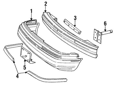 1992 Mercury Grand Marquis Bumper & Components - Front Diagram