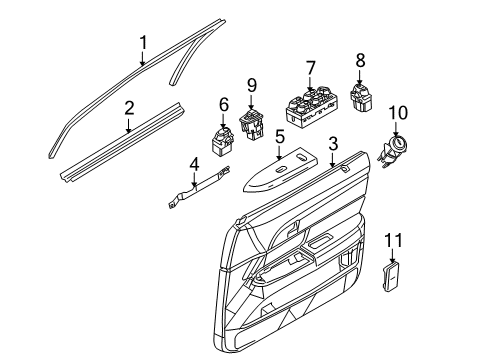 2011 Mercury Grand Marquis Window Switch, Front Driver Side Diagram for 8E5Z-14529-AA