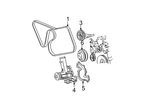 2000 Ford Mustang Belts & Pulleys Diagram
