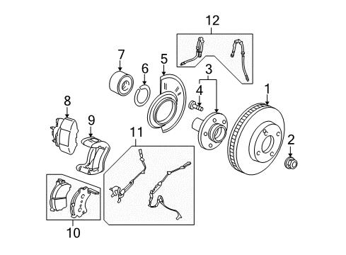 2005 Mercury Mariner Rear Speed Sensor, Passenger Side Diagram for YL8Z-2C190-AC