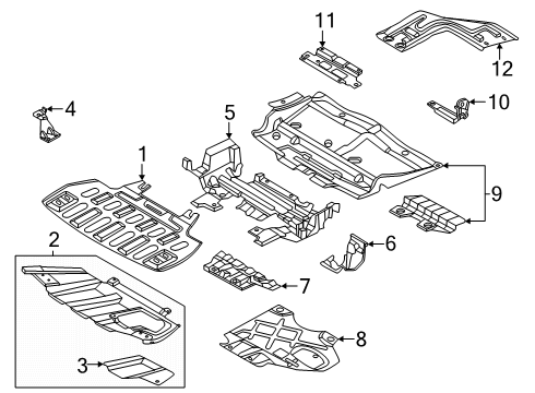 2025 Ford Expedition Under Cover & Splash Shields Diagram