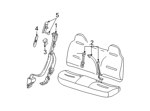 2004 Ford F-350 Super Duty Front Seat Belts Diagram 3 - Thumbnail