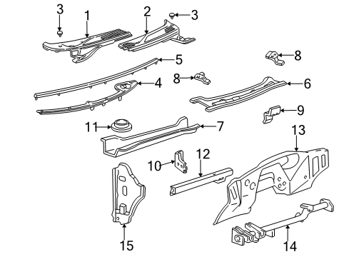 1998 Ford F-250 Cab Cowl Diagram 2 - Thumbnail