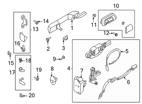 2024 Ford Bronco Rear Door - Lock & Hardware Diagram