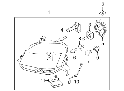 2005 Mercury Montego Headlamp Components Diagram
