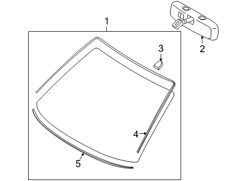 2010 Ford Focus Glass - Windshield Diagram