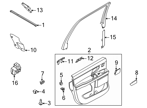 2025 Ford Expedition Interior Trim - Rear Door Diagram 2 - Thumbnail