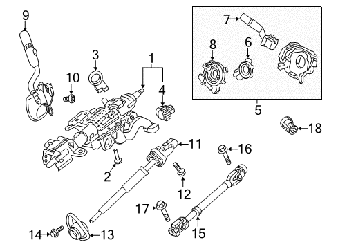 2017 Ford F-250 Super Duty Steering Column Assembly Diagram 2 - Thumbnail