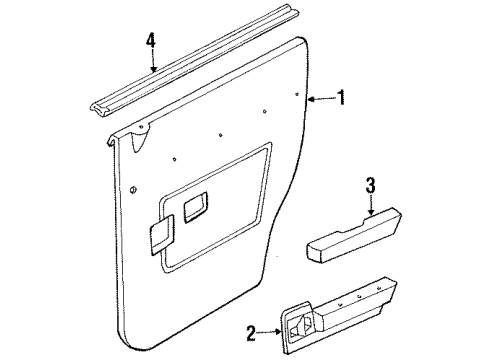 1989 Ford Escort Interior Trim - Rear Door Diagram